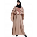 Designer Cape abaya with embroidery work- Beige Designer Cape abaya with embroidery work- Beige